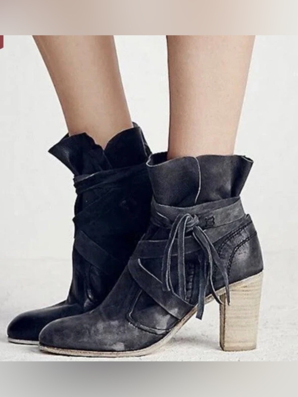 Free People Seven Wonders Leather Ankle Booties EU38/US7.5/8